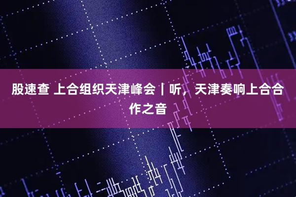 股速查 上合组织天津峰会｜听，天津奏响上合合作之音